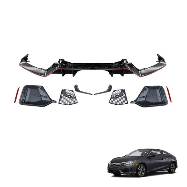 Type-r Style Rear Bumper Diffuser For Honda Civic Hatchback Car Auto Parts