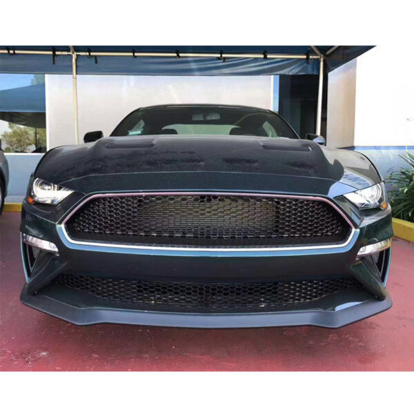 Upper + Lower Grille Compatible with 2018-2022 Ford Mustang Black Honeycomb Style Bumper Grill