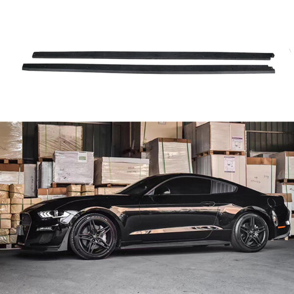 Gloss Black Side Skirts Side Spoiler For Ford Mustang 2018-2022