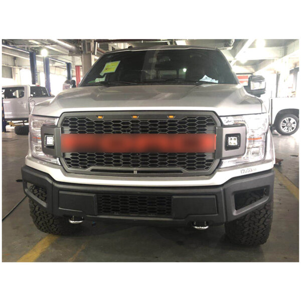 Compatible with Front Bumper Cover 2018-2021 F150 New Primed with Car Light Holes.